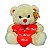 Urso De Pelúcia Com Coração Amor Te Amo 28cm Creme Lindo - Imagem 2