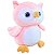 Coruja de Pelúcia Rosa Plush Corujinha Olhos Coloridos - Imagem 3