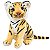 Tigre de Pelúcia Realista Sentado 25cm Filhote Safari Nicho - Imagem 1