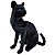 Gato de Pelúcia Preto Gatinho Negro Realista Sentado Lindo - Imagem 2