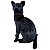 Gato de Pelúcia Preto Gatinho Negro Realista Sentado Lindo - Imagem 3