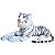 Tigre Branco de Pelúcia Realista Grande Decoração Safari - Imagem 1