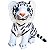 Tigre Branco de Pelúcia Realista Filhote Sentado Safari Nicho - Imagem 1
