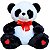 Urso Panda de Pelúcia Grande Com Laço 40cm Lindo - Imagem 1