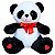 Urso Panda de Pelúcia Grande Com Laço 40cm Lindo - Imagem 2