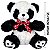 Urso Panda de Pelúcia Sentado Com Laço 35cm - Fizzy - Imagem 2