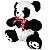 Urso Panda de Pelúcia Sentado Com Laço 35cm - Fizzy - Imagem 4