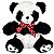 Urso Panda de Pelúcia Sentado Com Laço 35cm - Fizzy - Imagem 5