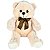 Urso Teddy de Pelúcia Com Laço 30cm Ursinho Bebê Nicho Bear - Imagem 1