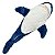 Tubarão de Pelúcia Grande Shark Macio Decoração Mar Azul - Imagem 4