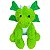 Dragão De Pelúcia Com Asas 30cm Verde Vermelho Decoração - Imagem 3