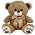 Urso de Pelúcia Com Laço 23cm Ursinho Teddy Bebê Nicho Lindo - Imagem 2