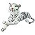 Tigre Branco de Pelúcia Safari Realista Deitado Decoração - Imagem 5