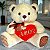 Urso de Pelúcia Grande Com Coração Amor e Laço Luxo - Imagem 10