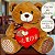 Urso de Pelúcia Grande Com Coração Amor e Laço Luxo - Imagem 4
