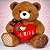 Urso de Pelúcia Grande Com Coração Amor e Laço Luxo - Imagem 2