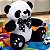 Urso Panda de Pelúcia Sentado Com Laço 30cm Pandinha - Imagem 4