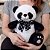 Urso Panda de Pelúcia Sentado Com Laço 30cm Pandinha - Imagem 2