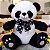 Urso Panda de Pelúcia Sentado Com Laço 30cm Pandinha - Imagem 1