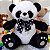 Urso Panda de Pelúcia Sentado Com Laço 30cm Pandinha - Imagem 3