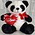 Urso Panda de Pelúcia Com Coração Amor 25cm Pandinha Te Amo - Imagem 3