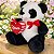 Urso Panda de Pelúcia Com Coração Amor 25cm Pandinha Te Amo - Imagem 6