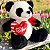 Urso Panda de Pelúcia Com Coração Amor 25cm Pandinha Te Amo - Imagem 4