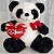 Urso Panda de Pelúcia Com Coração Amor 25cm Pandinha Te Amo - Imagem 5
