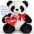 Urso Panda de Pelúcia Com Coração Amor 25cm Pandinha Te Amo - Imagem 2