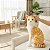 Pelúcia Gato Tigrado Laranja 30cm Gatinho Amarelo Realista - Imagem 2