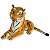 Tigre de Pelúcia Realista Deitado 55cm Safari Sunn Toys - Imagem 1