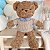 Urso de Pelúcia com Roupa Teddy 43cm Ursinho Amigo Bebê Bear - Imagem 2
