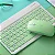 Teclado Sem Fio Bluetooth Recarregável Com Mouse - VERDE - Imagem 2