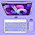 Teclado Sem Fio Bluetooth Recarregável Com Mouse - ROXO - Imagem 3