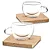 Conjunto Clássico 2 Xícaras de Café com Base de Bambu - Imagem 5