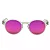 Oculos de Sol Round - Transparente Fosco C/ Rosa Espelhado - Imagem 1