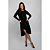 Vestido em Moletinho Midi Preto Com Fenda e Manga Longa WDL - Imagem 2