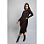 Vestido Midi em Moletinho Marrom Chocolate Manga Longa com bolsos externos - Imagem 2