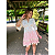 Vestido Curto Boho Chic Rosa e Branco - Imagem 1