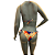 TANGA Biquini Folhas Fundo Coral  Ripple Cortininha de amarrar UVTRIBE - Imagem 3