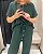 Conjunto Blusa decote V com calça em moletom Verde - TAM GG - Imagem 3