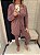 Conjunto Aerolook de 3 Pecas: regata, cardigan e calça em lãzinha rose - TAM G - Imagem 1