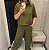 Conjunto de blusa com gola e calca em moletom verde - TAM GG - Imagem 2