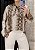 Blusa manga longa animal print tom terroso Oversize - Imagem 1