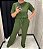 Conjunto em viscose canelada verde militar - Imagem 1