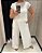 Blusa regata em viscose texturizada cor off white Tam unico - Imagem 1