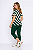 Conjunto em malha de blusa listras verde com calca modelo pescador Plus Size - Imagem 2