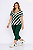 Conjunto em malha de blusa listras verde com calca modelo pescador Plus Size - Imagem 1