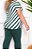 Conjunto em malha de blusa listras verde com calca modelo pescador Plus Size - Imagem 2