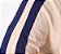 Conjunto Blusa Bege com detalhe na manga e calca azul marinho em malha Plus Size - Imagem 2